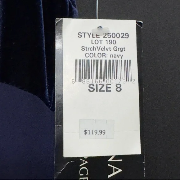 Arianna by Teresa Page Navy Velvet Top Long Formal Dress Size 8 - Picture 7 of 13